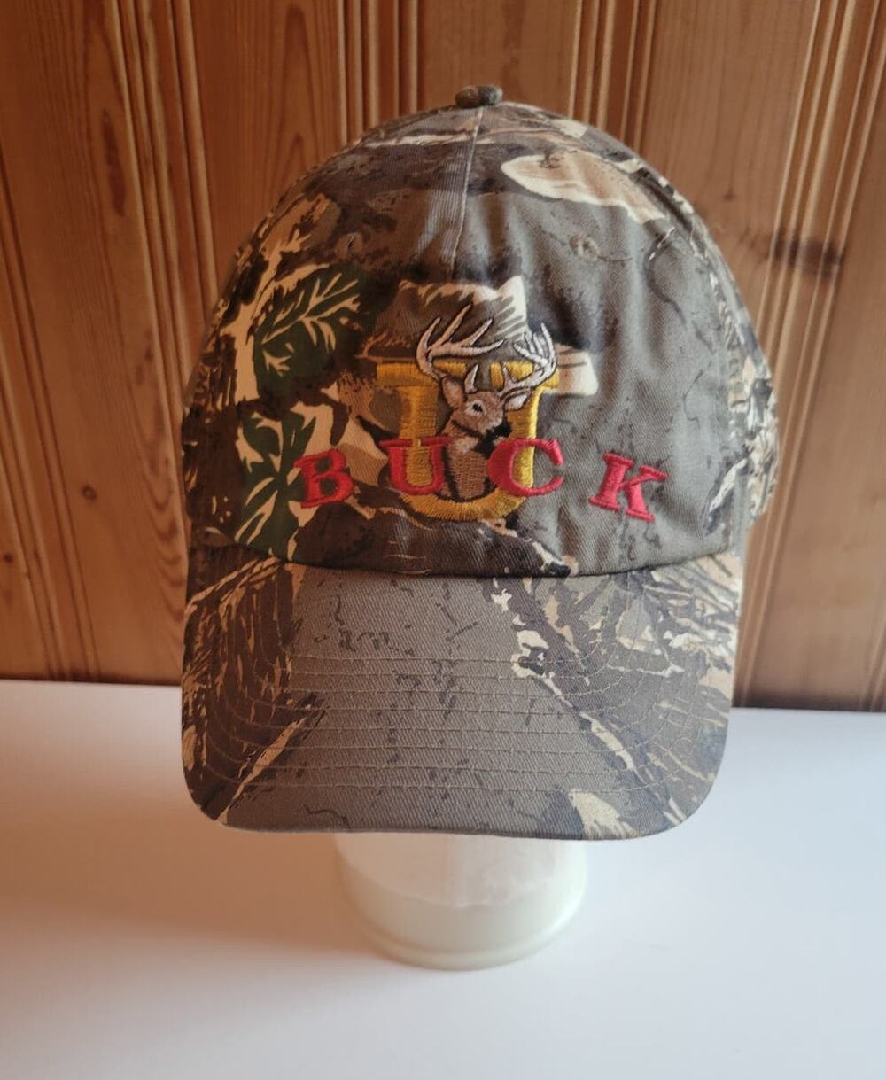Buck U Camo Baseball Hat Embroidered Deer Logo Adult Adjustable Cap